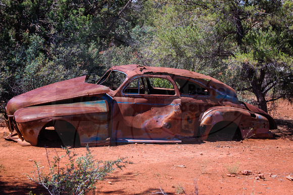 Abandoned car in the desert